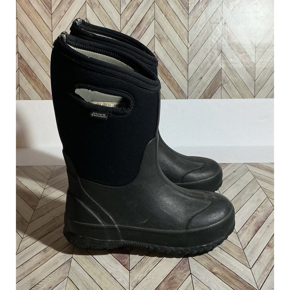 Bogs Classic High Boots Boys Youth 13 Black Waterproof Insulated Unisex Pull On